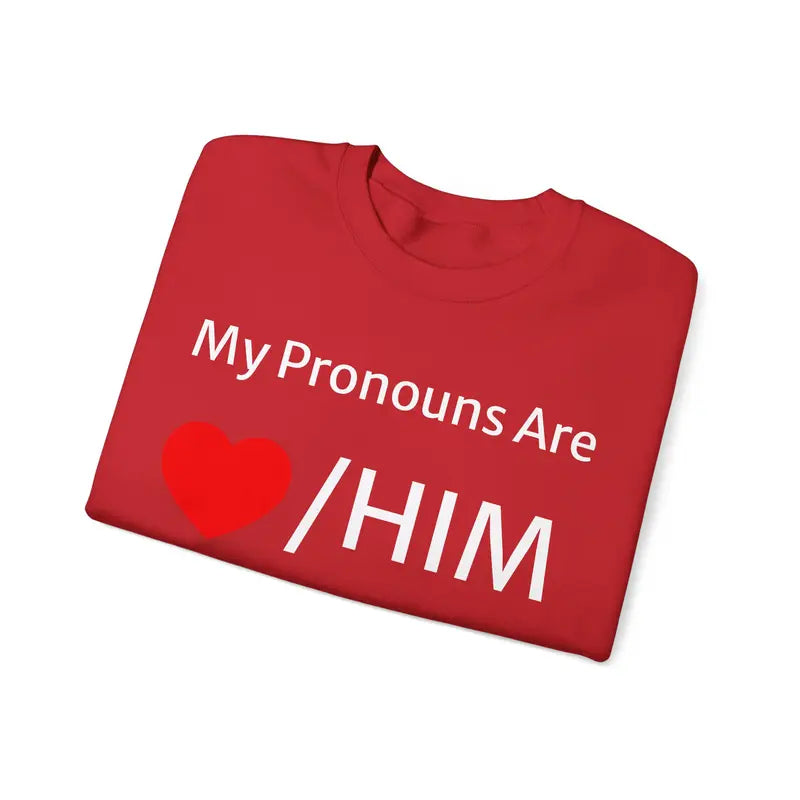 Him And My Pronouns Are Him Sweatshirt, Couples Sweater, Valentine Gift For Couples