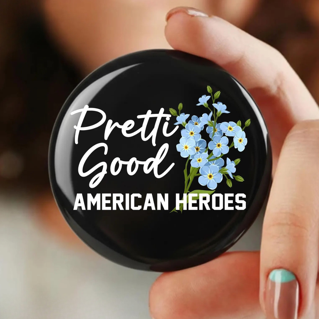 Pretti Good American Heroes Pin, Activism Statement Accessory