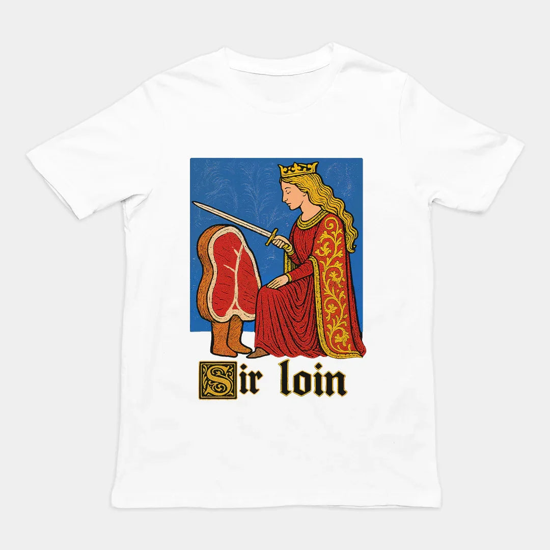 Sir Loin Vintage Style Illustration Shirt, Funny Food Parody Tee