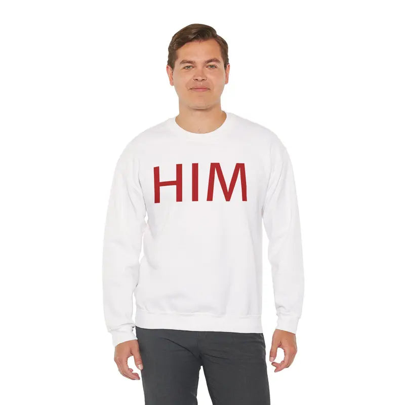 Him And My Pronouns Are Him Sweatshirt, Couples Sweater, Valentine Gift For Couples