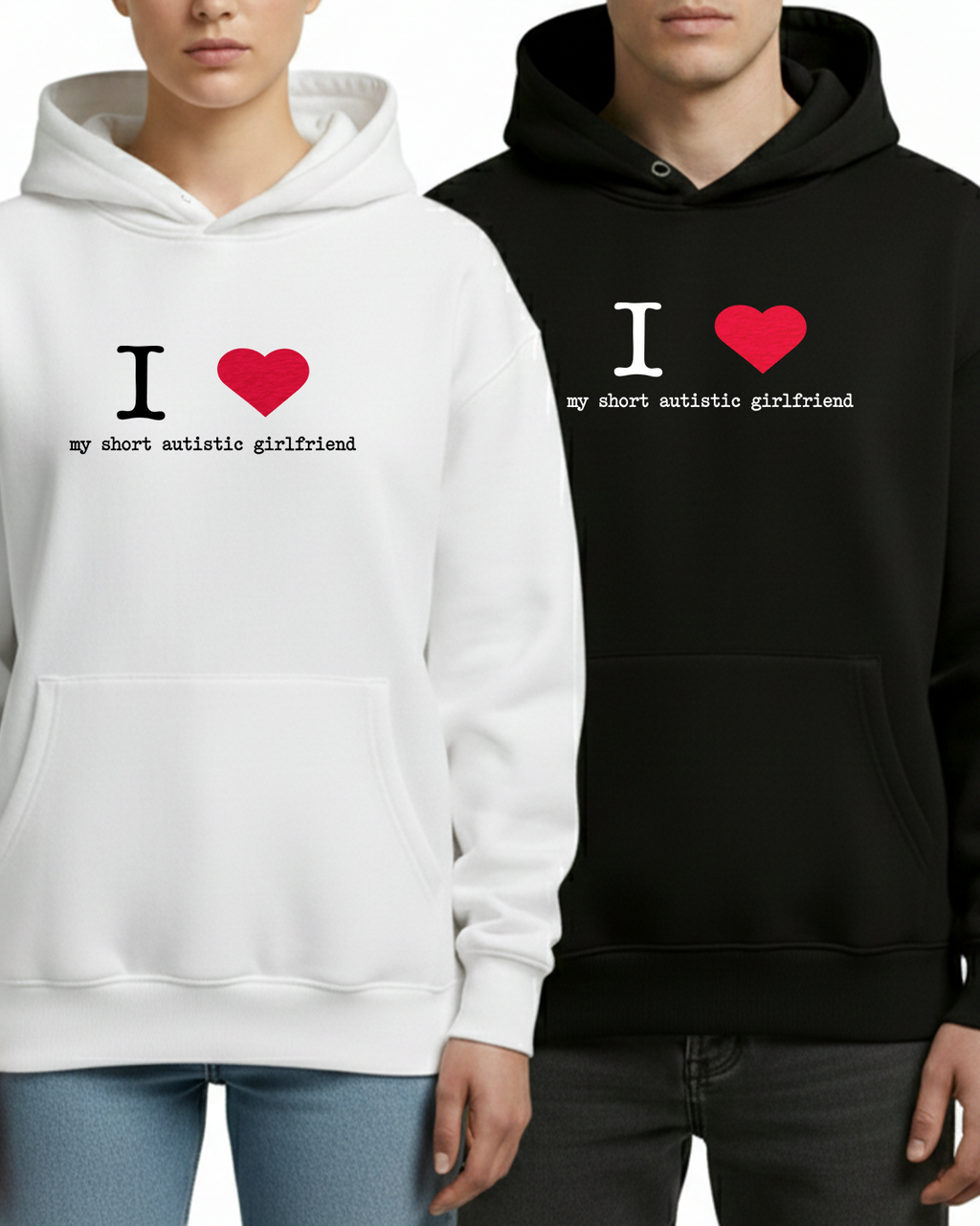 I Love My Short Autistic Girlfriend Shirt, Cute Relationship Tee, Boyfriend Gift, Valentine Gift Couple Shirt