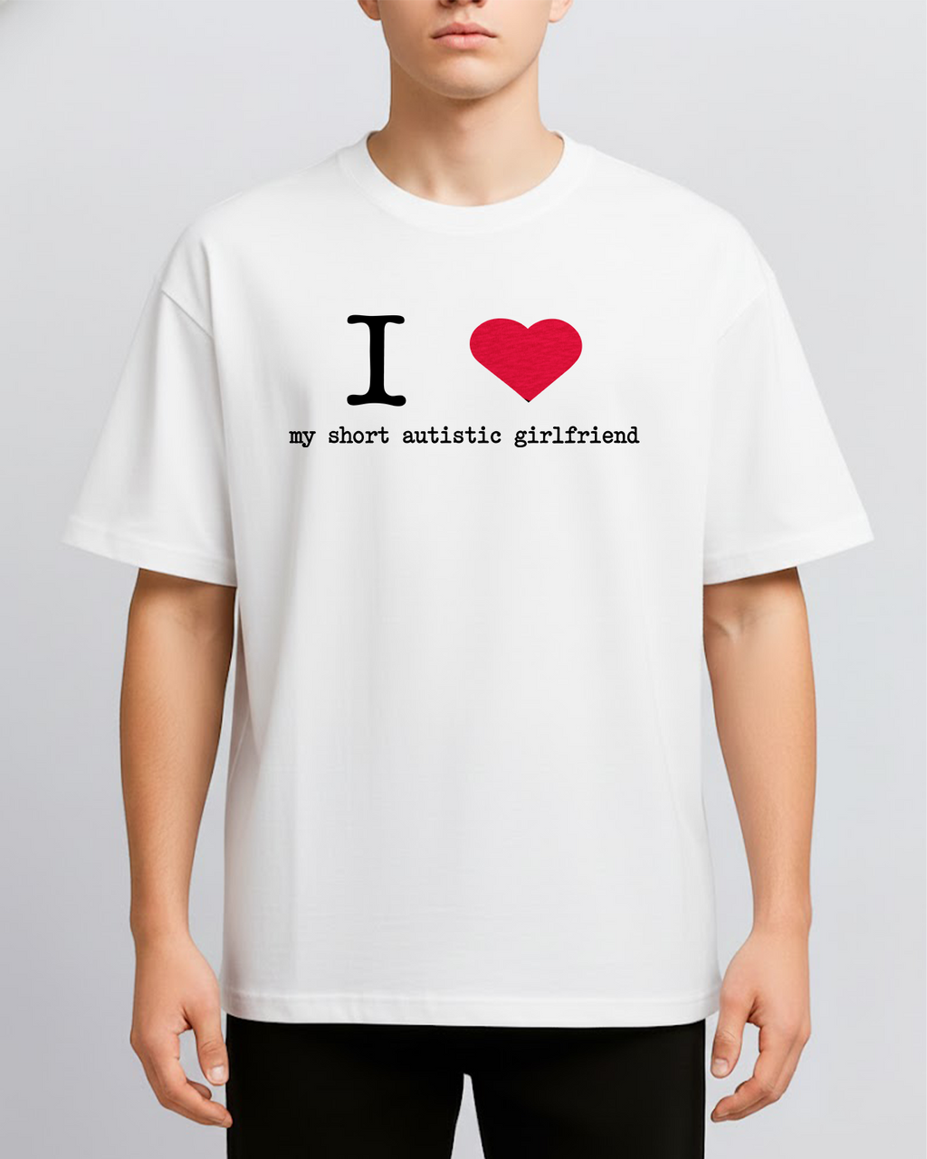 I Love My Short Autistic Girlfriend Shirt, Cute Relationship Tee, Boyfriend Gift, Valentine Gift Couple Shirt