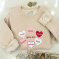 Embroidered Valentine Heart Sweatshirt, Valentine's Day Gift