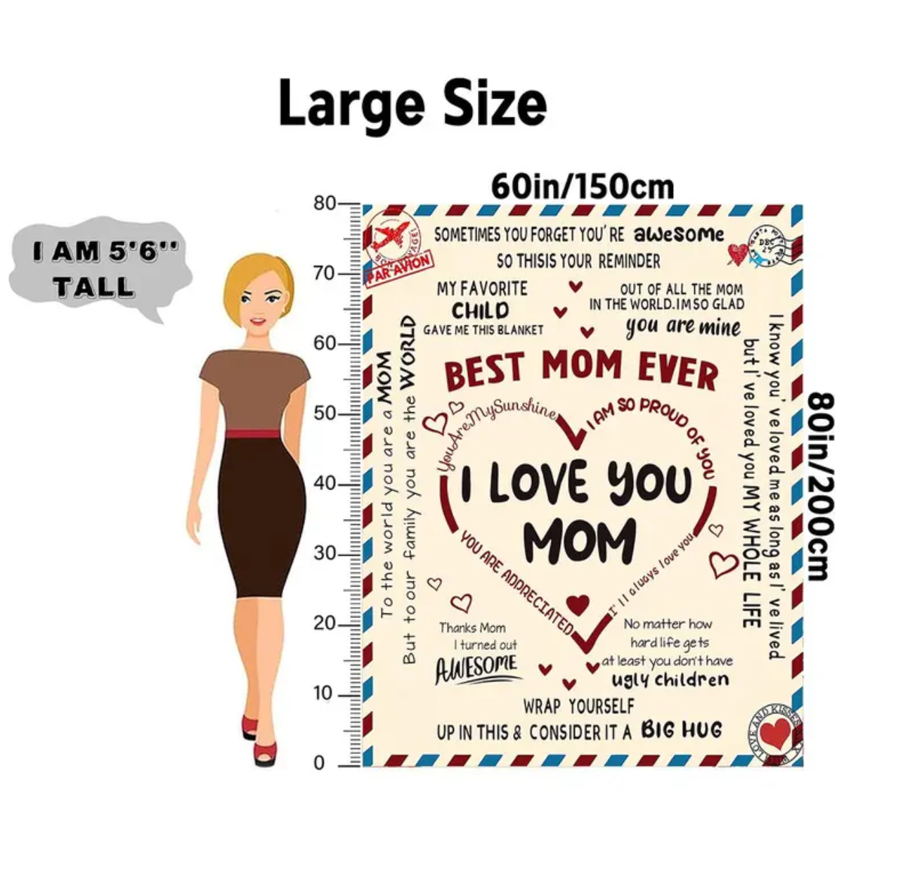 Letter To Mom Lightweight Washed Blanket Soft Warm Throw Gift For Mom