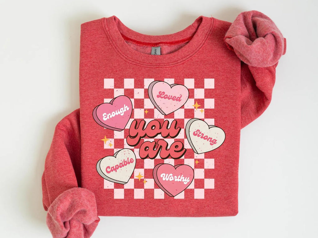 Retro Teacher Valentines Sweatshirt, Womens Heart Valentines Sweatshirt, Love Valentines Sweatshirt, Cute Valentines Day Gift