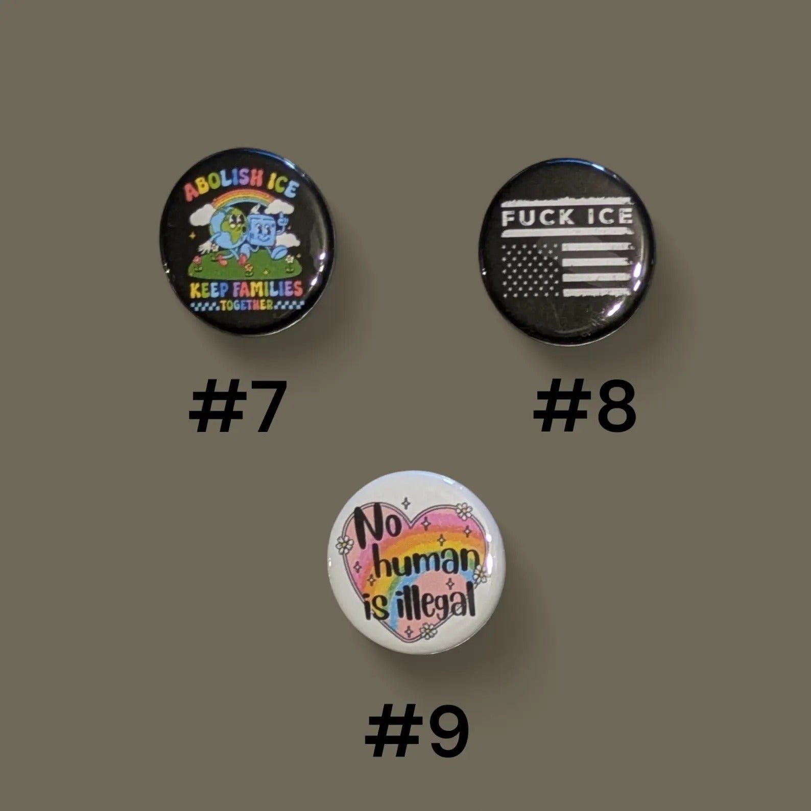 Chinga La Migra Buttons, Abolish ICE Statement Pins, Social Justice Activism Buttons