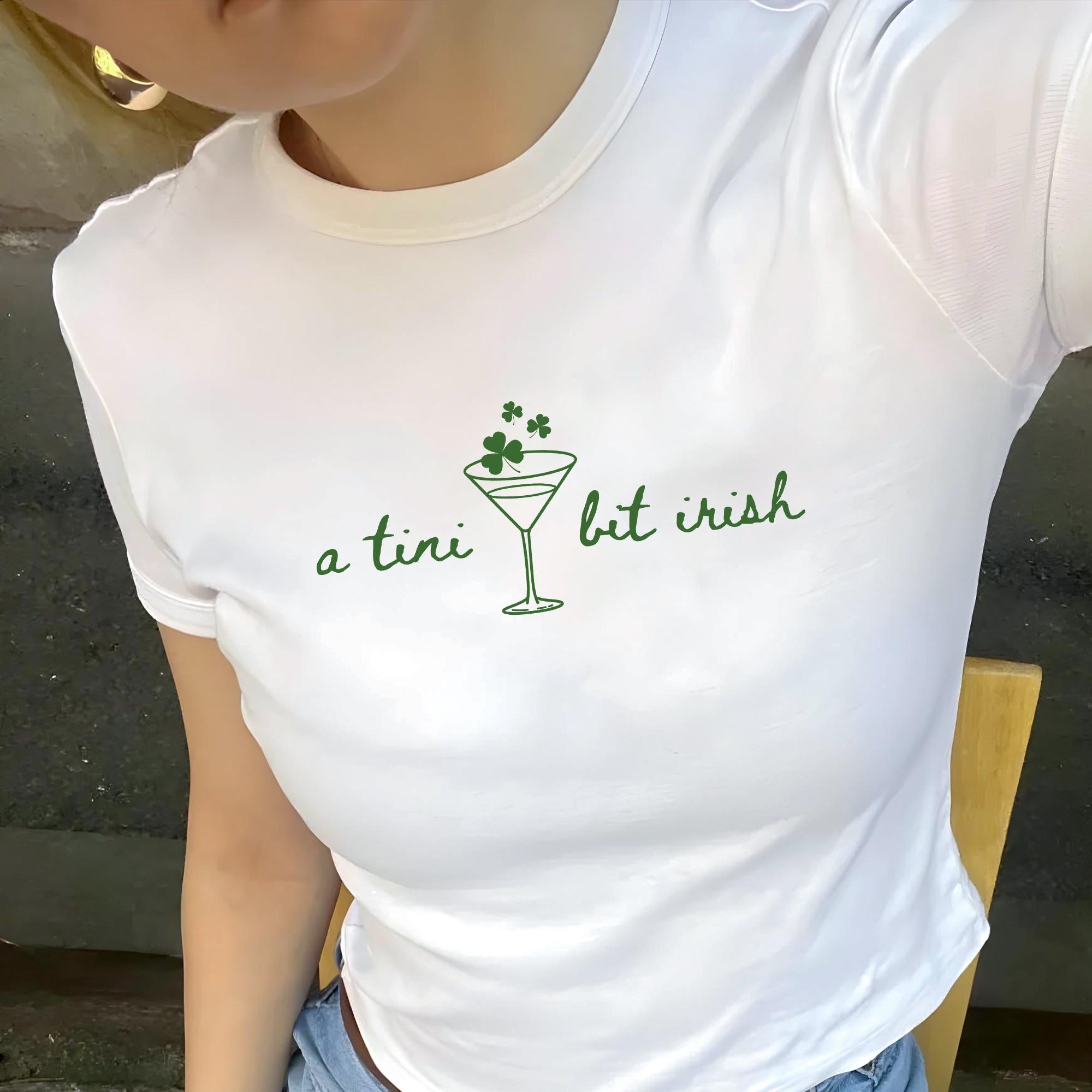 A Tini Bit Irish CropTop, St. Patrick's Day Shirt, Shamrock Shirt, Cute St. Patricks Day CropTop