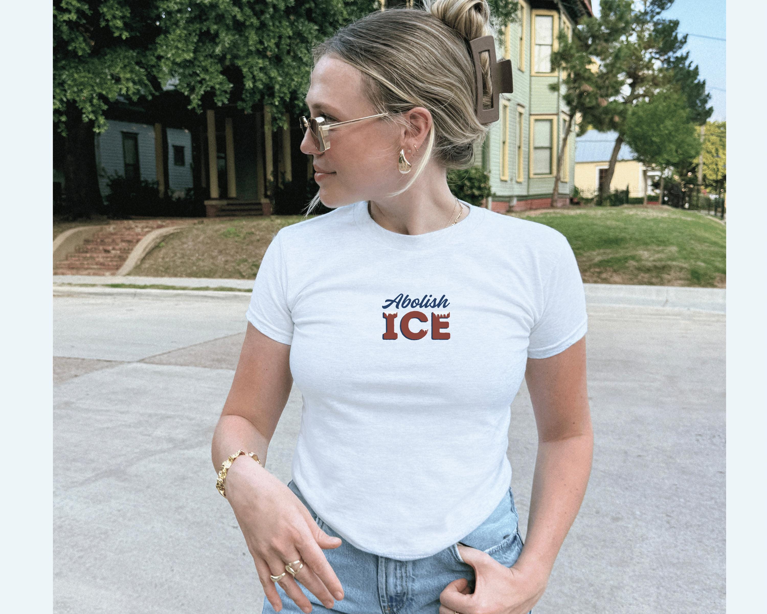 Abolish Y2K Baby Tee, Anti-ICE Protest Shirt, FDT Social Justice Top, Anti Trump Baby Tee, Abolish Ice Shirt
