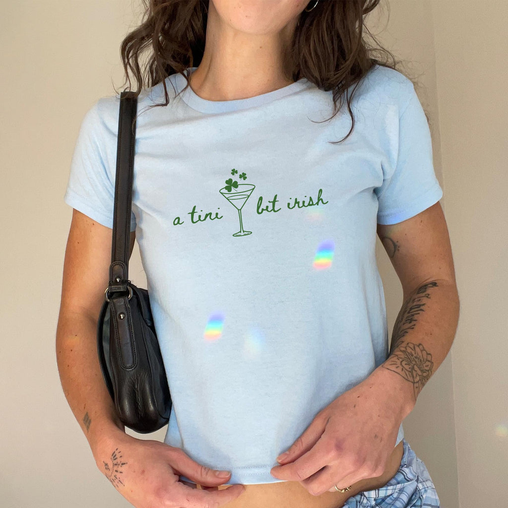 A Tini Bit Irish CropTop, St. Patrick's Day Shirt, Shamrock Shirt, Cute St. Patricks Day CropTop