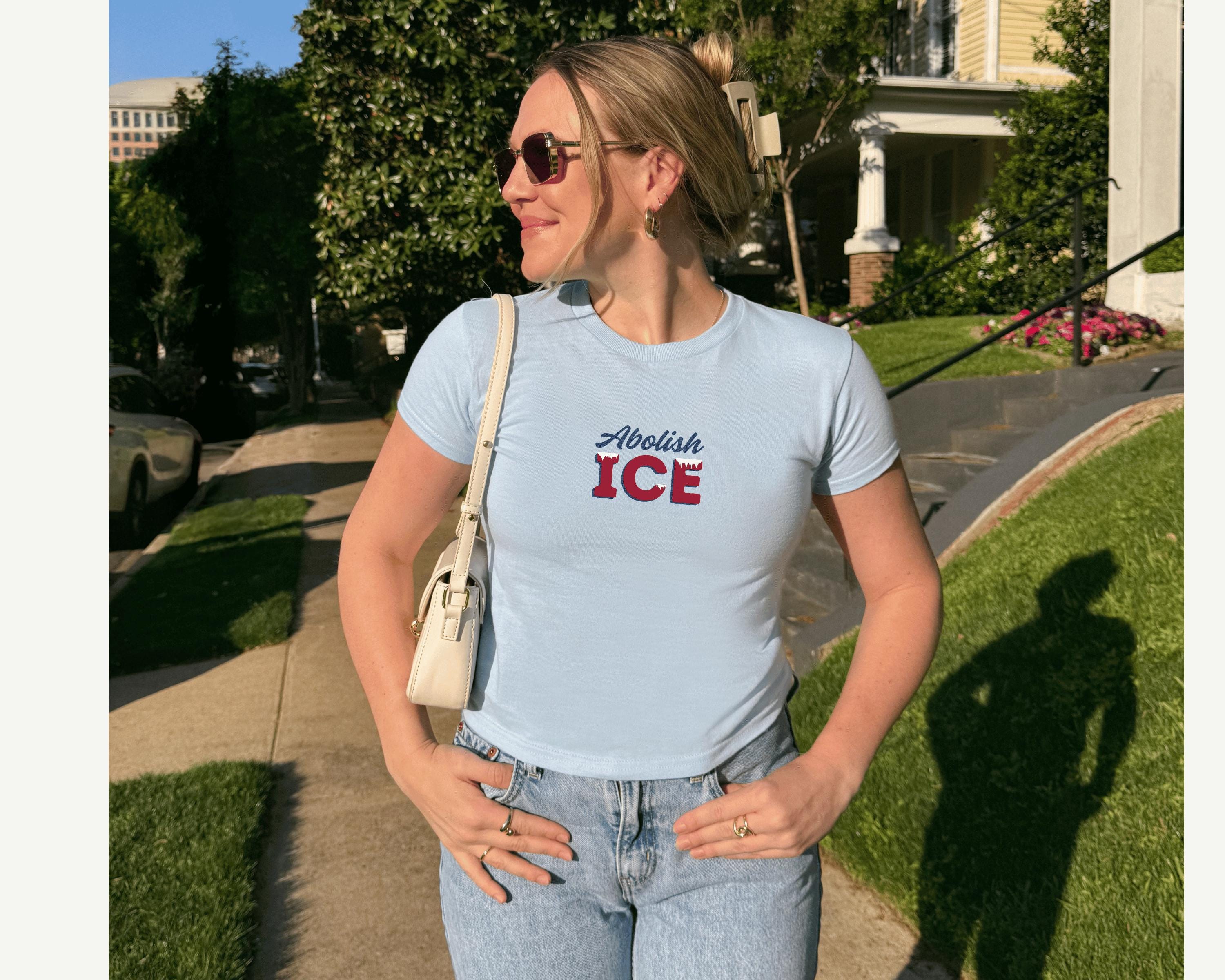 Abolish Y2K Baby Tee, Anti-ICE Protest Shirt, FDT Social Justice Top, Anti Trump Baby Tee, Abolish Ice Shirt