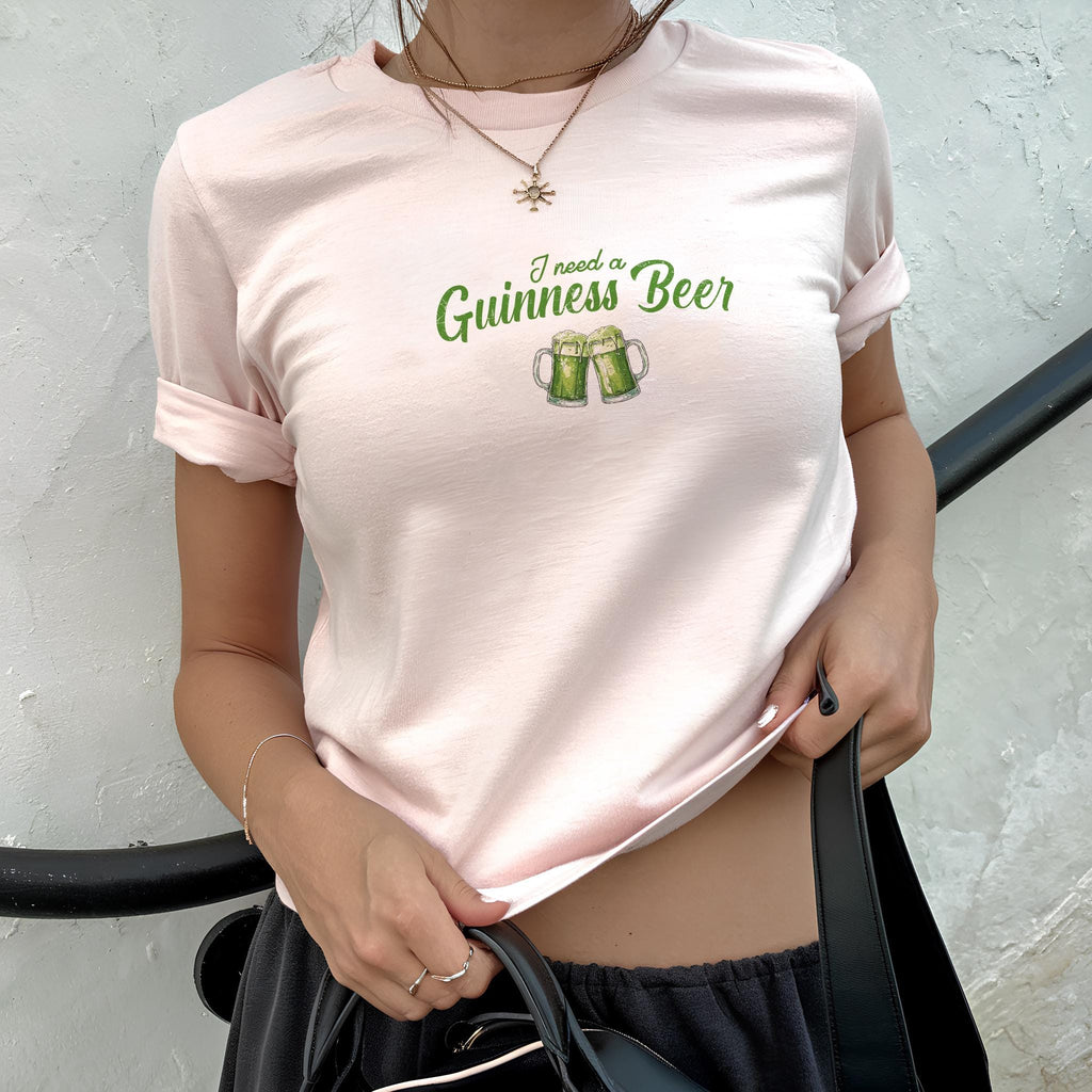 St. Patrick’s Day Baby Tee, Kiss Me I’m Irish Crop Top, Funny Beer Party Shirt