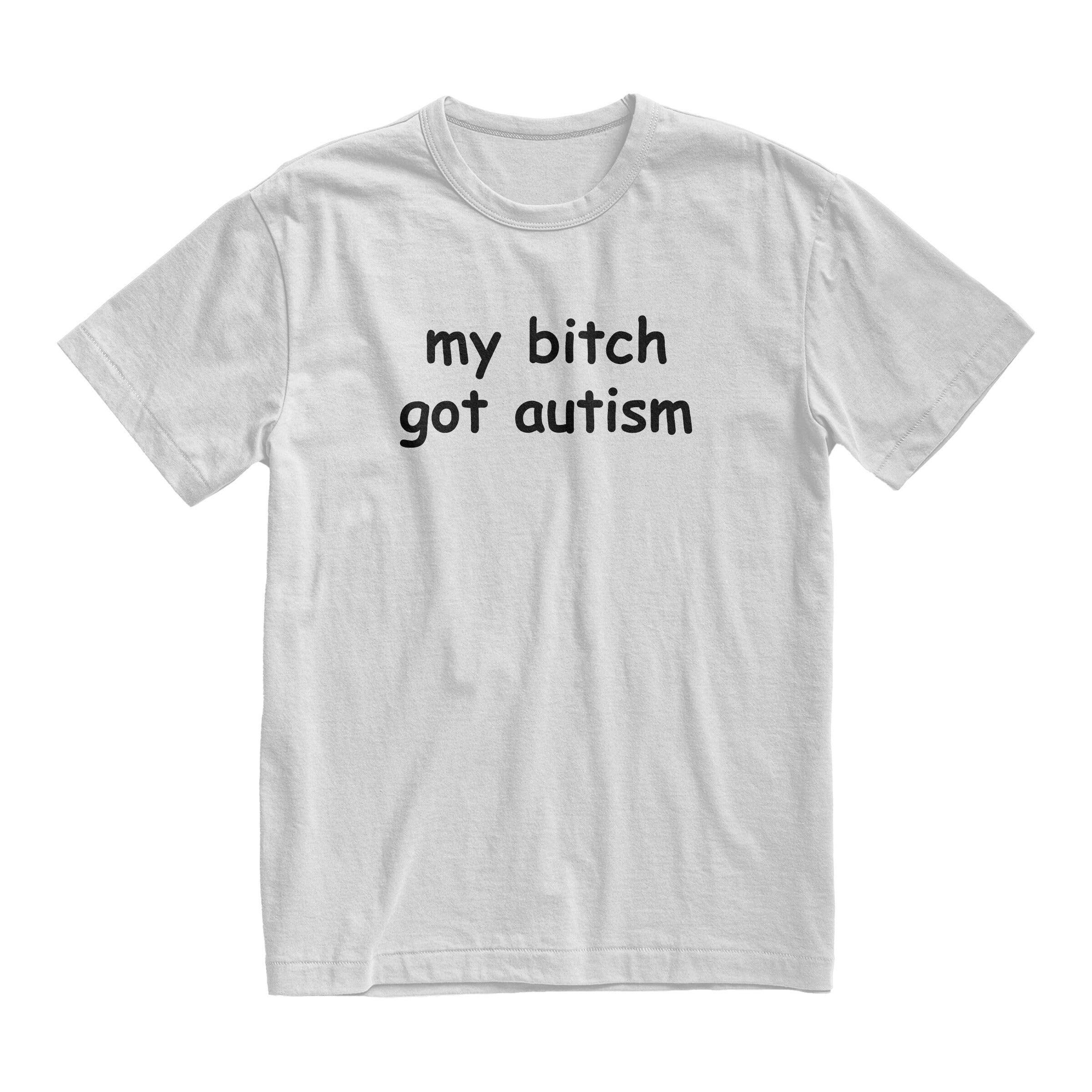 My Partner Got Autism Shirt, Funny Gag Gift Tee, Weird Meme Joke Shirt, Grunge Aesthetic T-Shirt