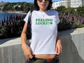 Feeling Lucky Irish St. Patrick's Day Baby Tee Irish Funny Slogan TShirt Cute Vintage Womens Tee