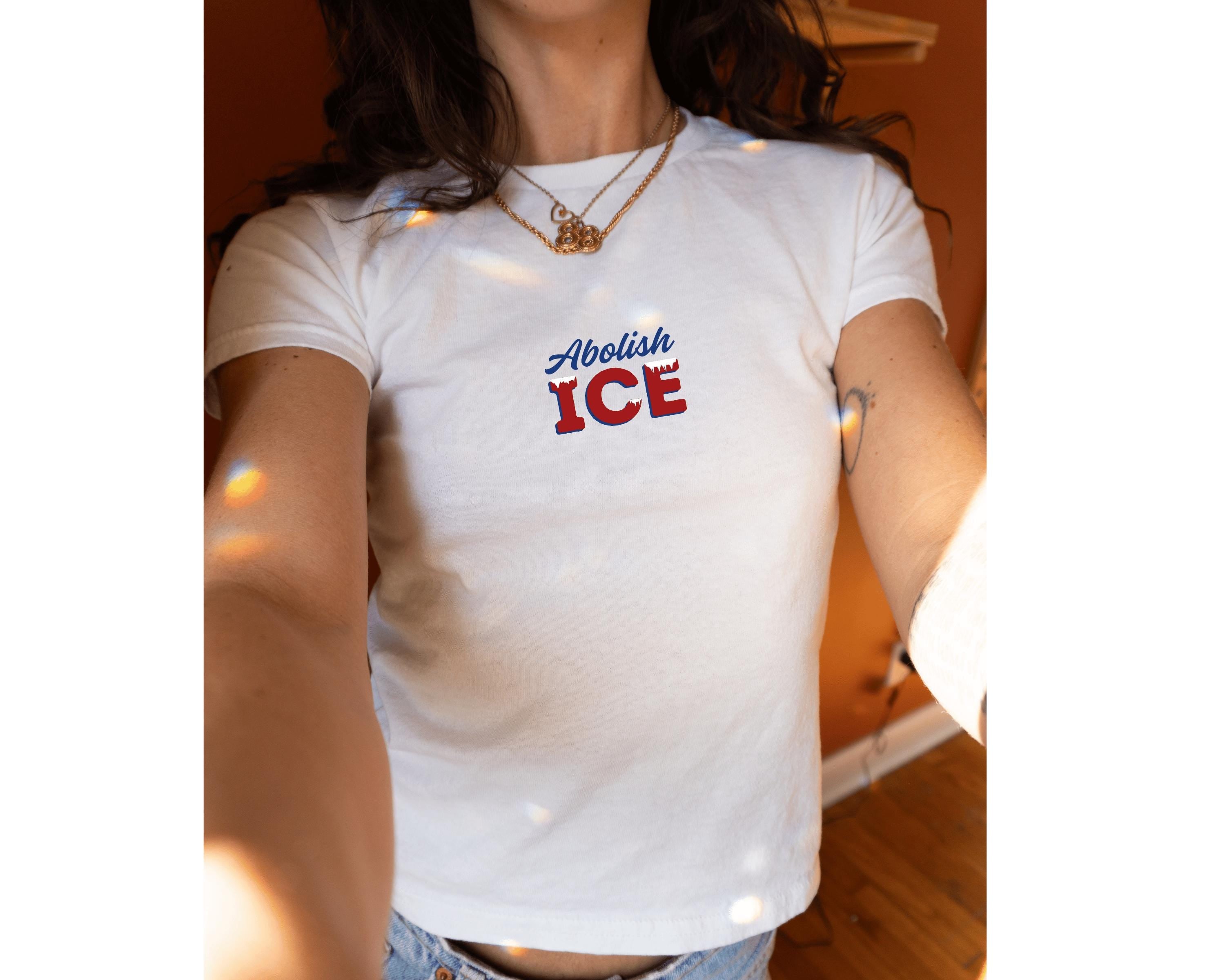 Abolish Y2K Baby Tee, Anti-ICE Protest Shirt, FDT Social Justice Top, Anti Trump Baby Tee, Abolish Ice Shirt
