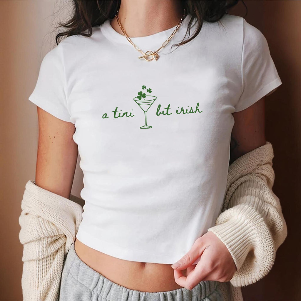 A Tini Bit Irish CropTop, St. Patrick's Day Shirt, Shamrock Shirt, Cute St. Patricks Day CropTop