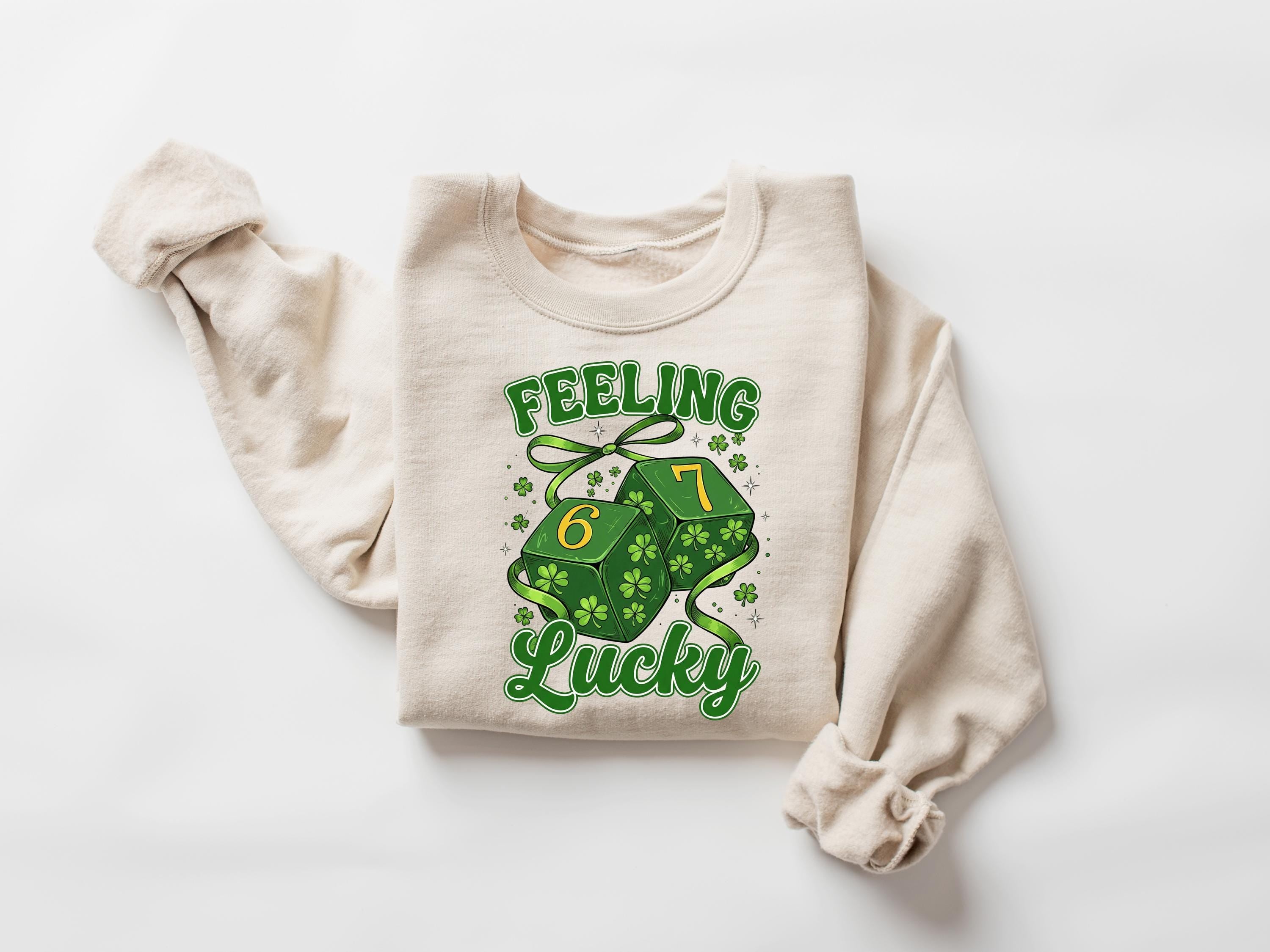 Feeling Lucky Six Seven Sweatshirt, Lucky 6 7 Cherry Tee, St Patrick’s Day Lucky Vibes Top, Holiday Humor Gift