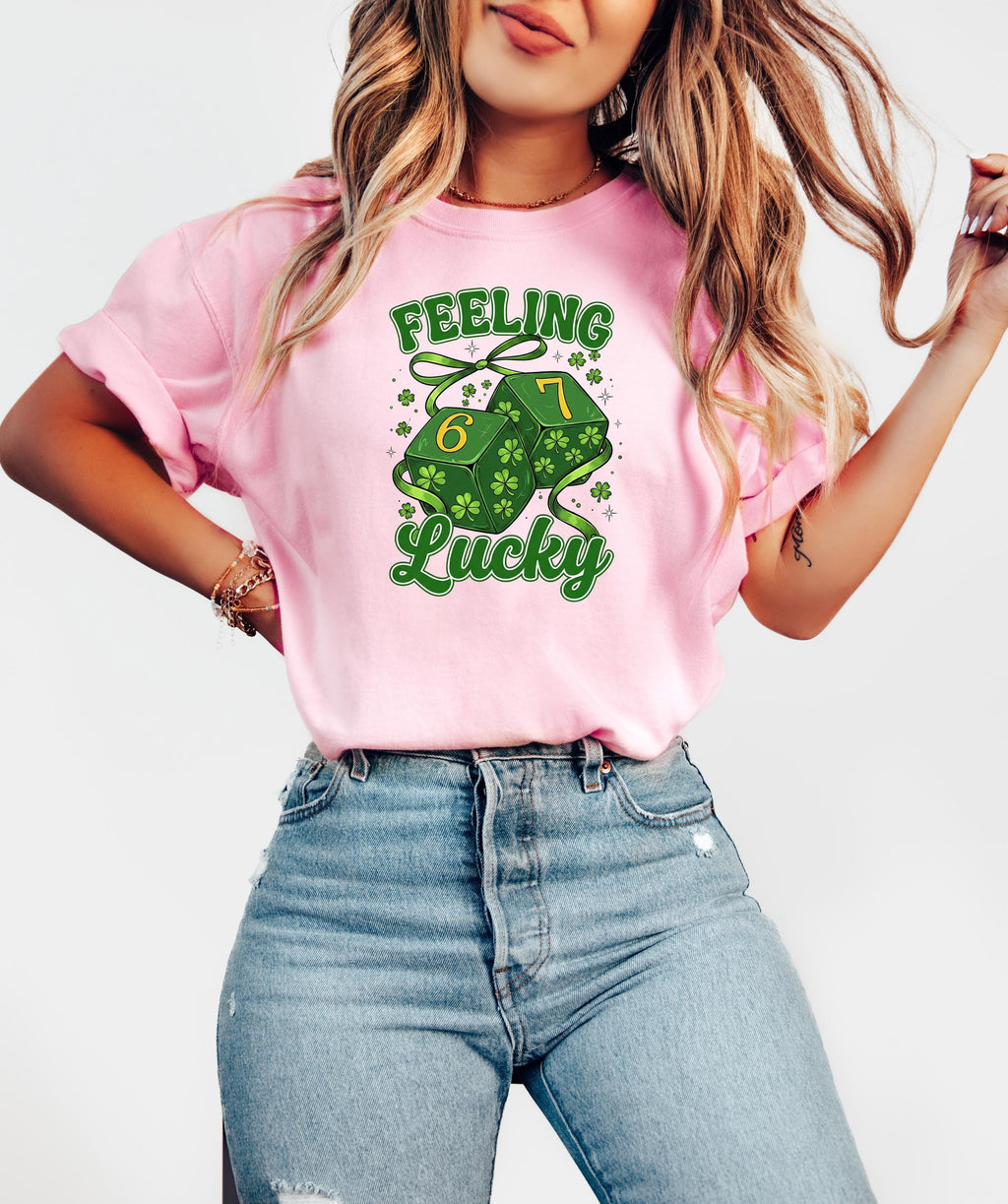 Feeling Lucky Six Seven Sweatshirt, Lucky 6 7 Cherry Tee, St Patrick’s Day Lucky Vibes Top, Holiday Humor Gift