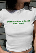 St. Patrick’s Day Baby Tee, Y2K St. Paddy Crop Top, Cute 90s Irish Shirt