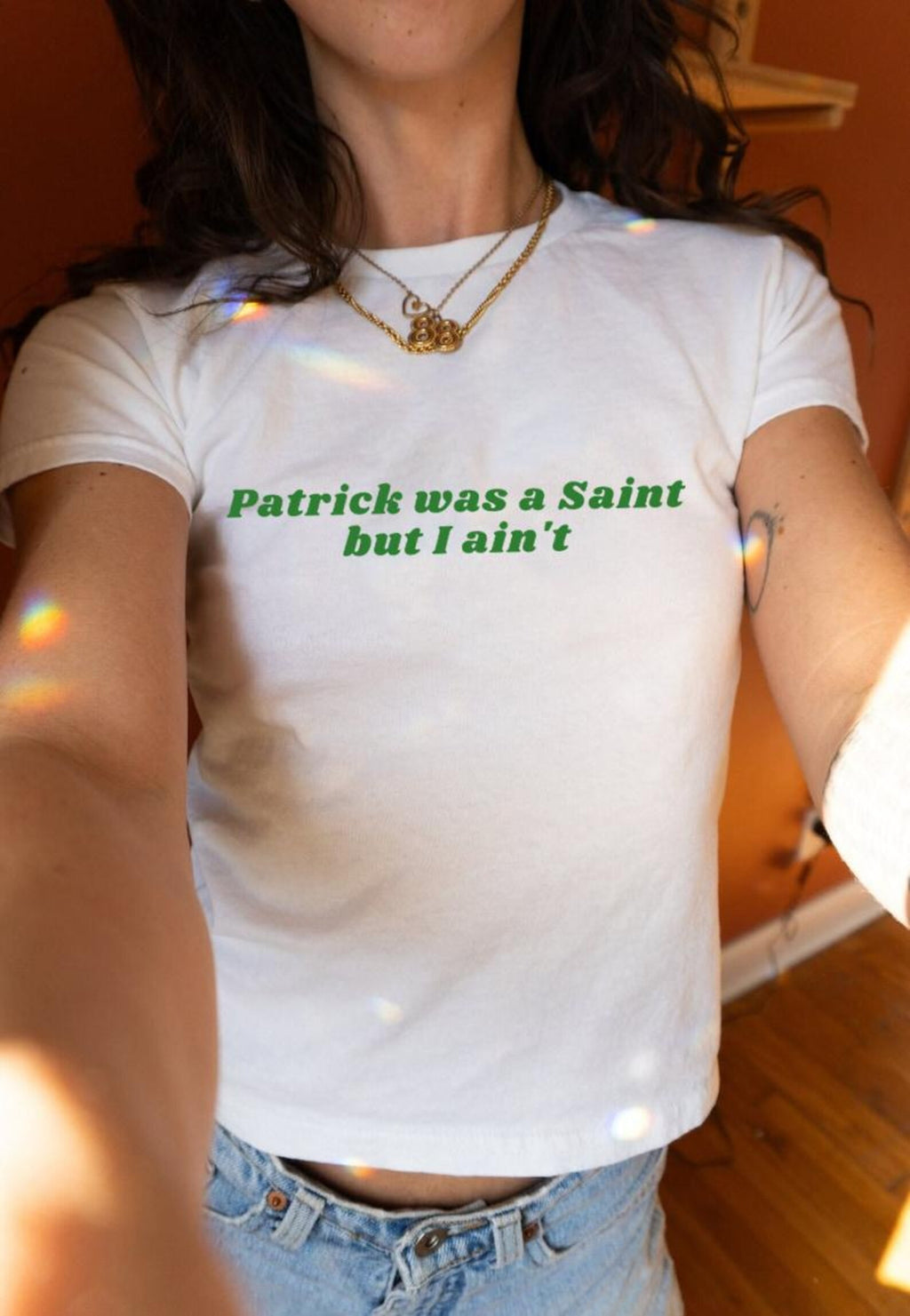 St. Patrick’s Day Baby Tee, Y2K St. Paddy Crop Top, Cute 90s Irish Shirt