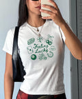 Feeling Lucky Baby Tee, St Patricks Day Baby Tee, St Patty’s Day Shirt, Y2K Trendy 90’s Baby Tee, Lucky 7 Shirt Coquette Tee