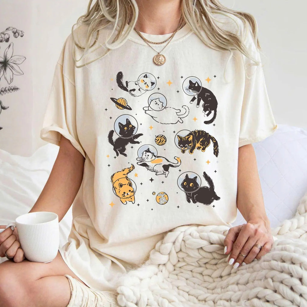Cats in Space Shirt, Cat Shirt, Kitty Tshirt