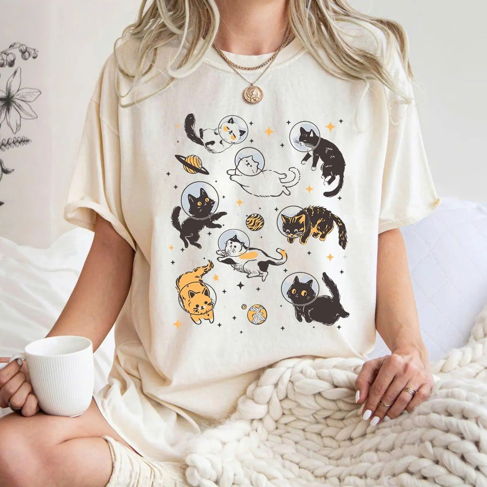 Cats in Space Shirt, Cat Shirt, Kitty Tshirt