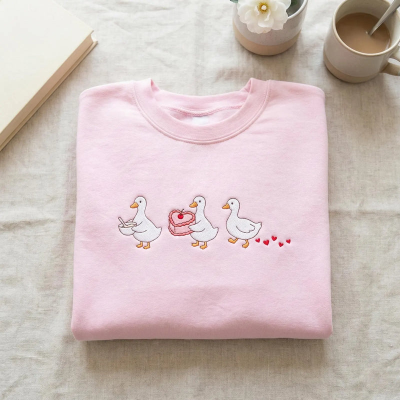 Goose Embroidered Sweatshirt, Silly Goose Embroidered Shirt, Valentine’s Day Gift