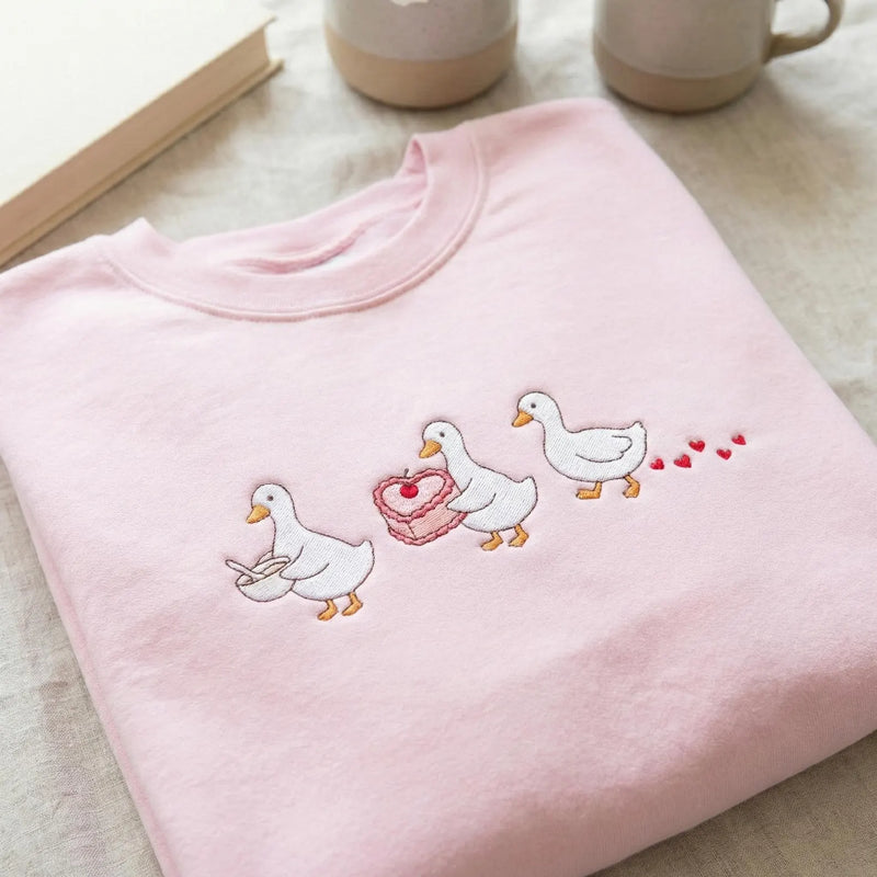 Goose Embroidered Sweatshirt, Silly Goose Embroidered Shirt, Valentine’s Day Gift
