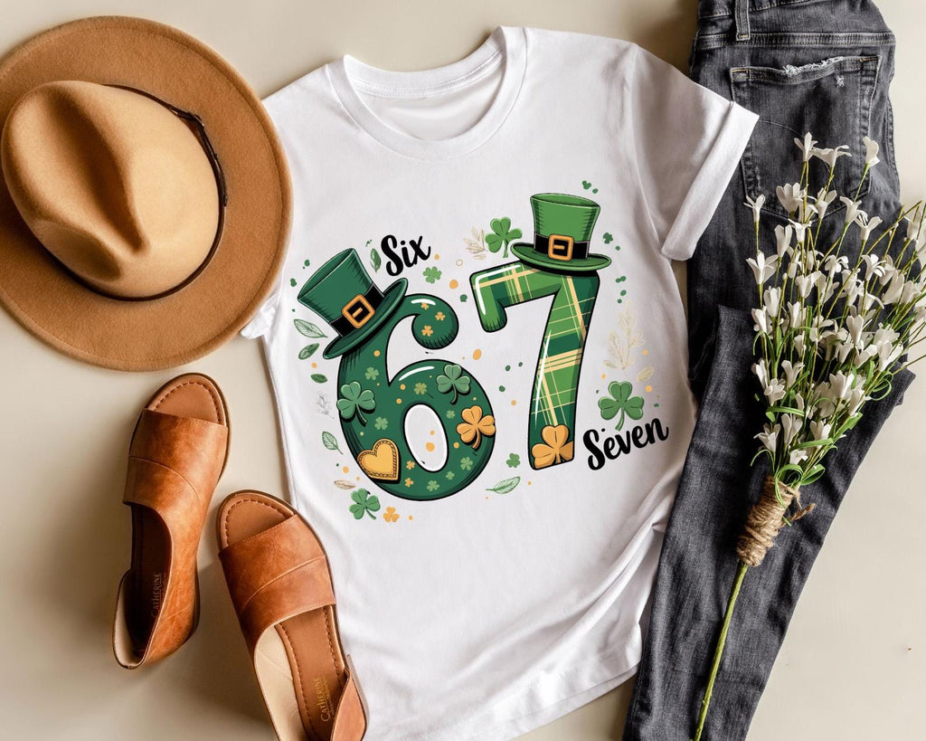 Funny 6 7 Shamrocks Shirt, Six Seven Meme St. Patrick’s Day Tee, Lucky Party Gift