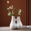 Ceramic White Vase Pampas Grass Nordic Modern, Shape 1