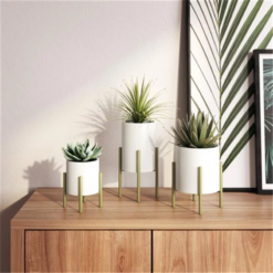 Small Mid Century Modern Planters Indoor Flower Pots (Set of 3)