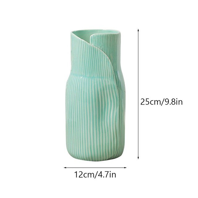 Ceramic Blue Vase Nordic Modern Art Creative, Green - Image 3