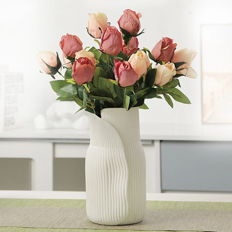 Ceramic Blue Vase Nordic Modern Art Creative, White