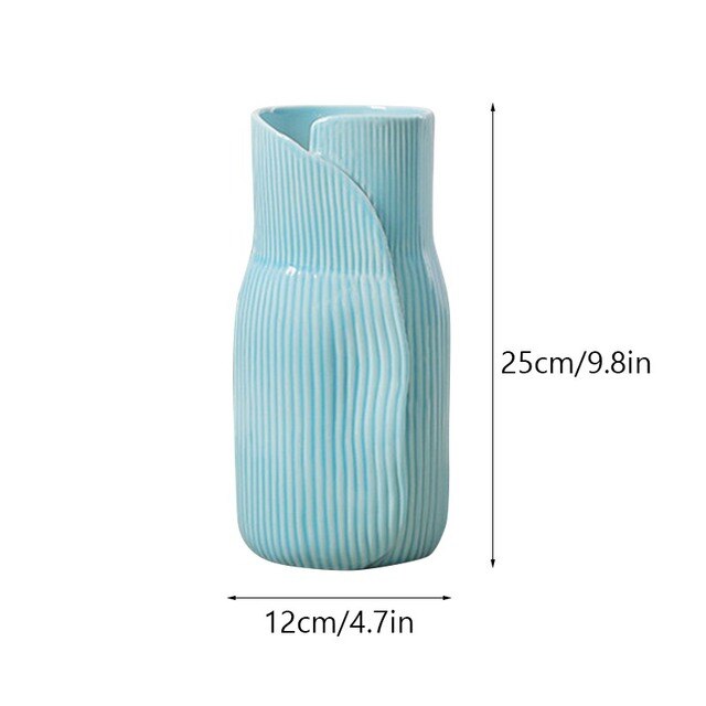 Ceramic Blue Vase Nordic Modern Art Creative, Blue - Image 2