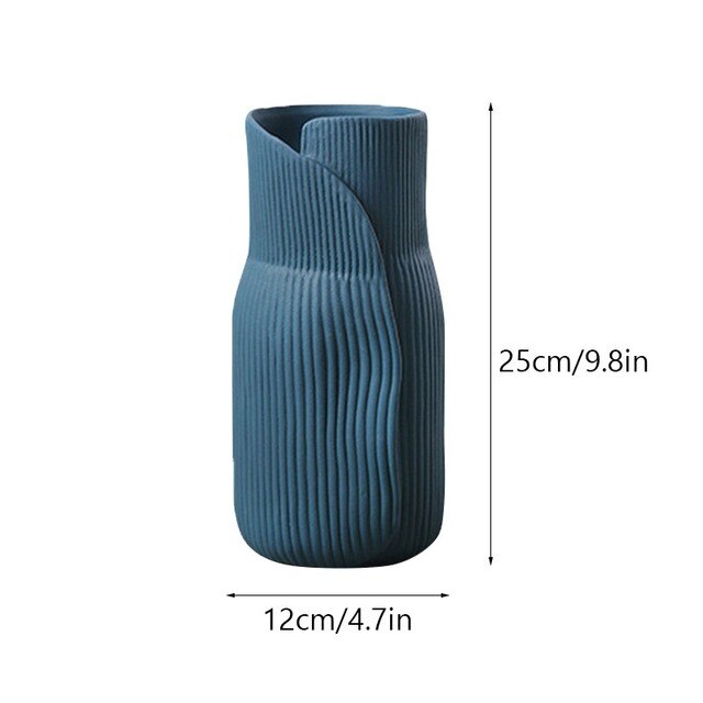 Ceramic Blue Vase Nordic Modern Art Creative, Dark Blue - Image 2