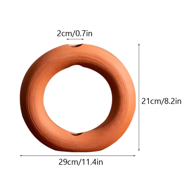 Nordic Ceramic Terracotta Vase Donut HollowRound - Image 3