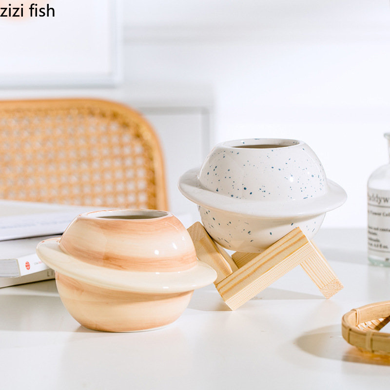 Ceramic Planet Shaped Flowerpots Balcony Decoration - Image 2