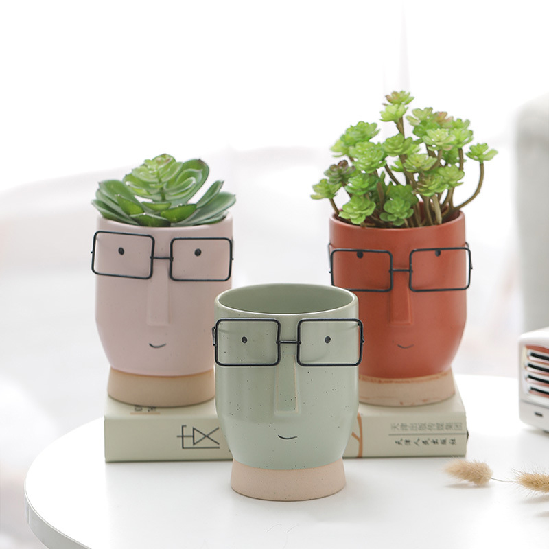 Ceramic Creative Face Bonsai Plant Pot - Image 5