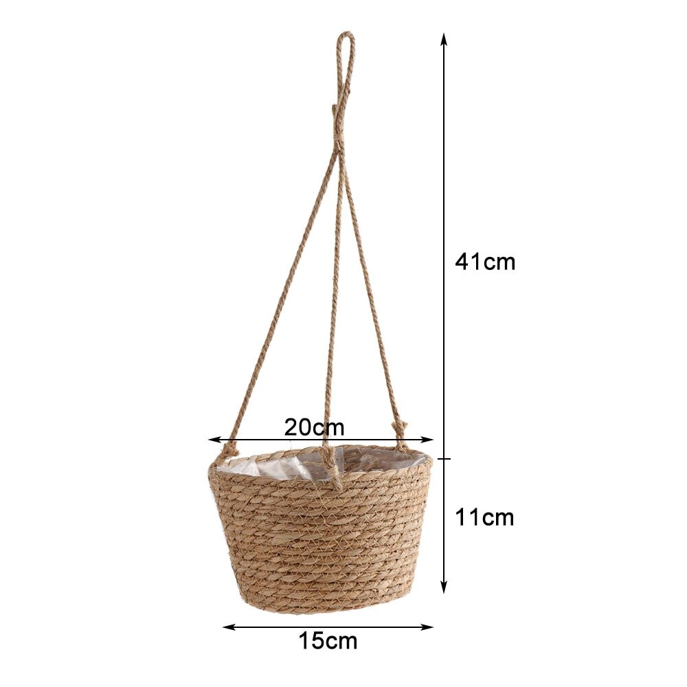 Garden Hanging Planter Macrame Plant Storage Basket Jute Rope Woven Indoor Outdoor Flower Pot Holder Plant Hangers Home Decor - Image 6
