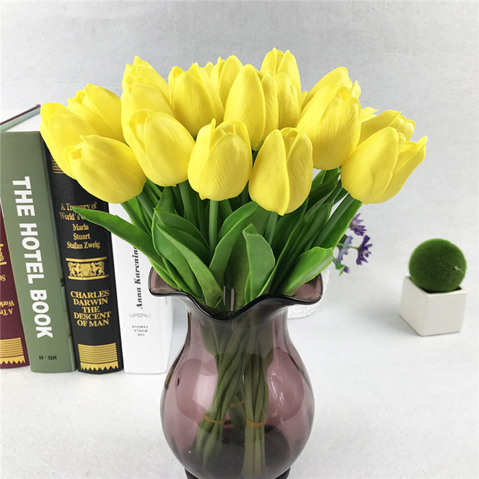 Artificial Flowers Silk Tulip, Yellow, 1pcs