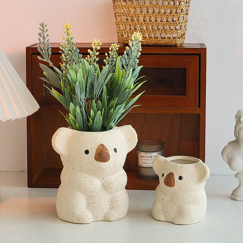 Cute Large Koala Ceramic Flower Pot - Image 3