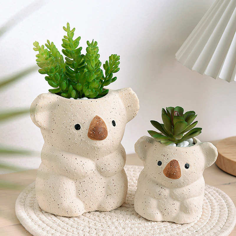 Cute Large Koala Ceramic Flower Pot - Image 2