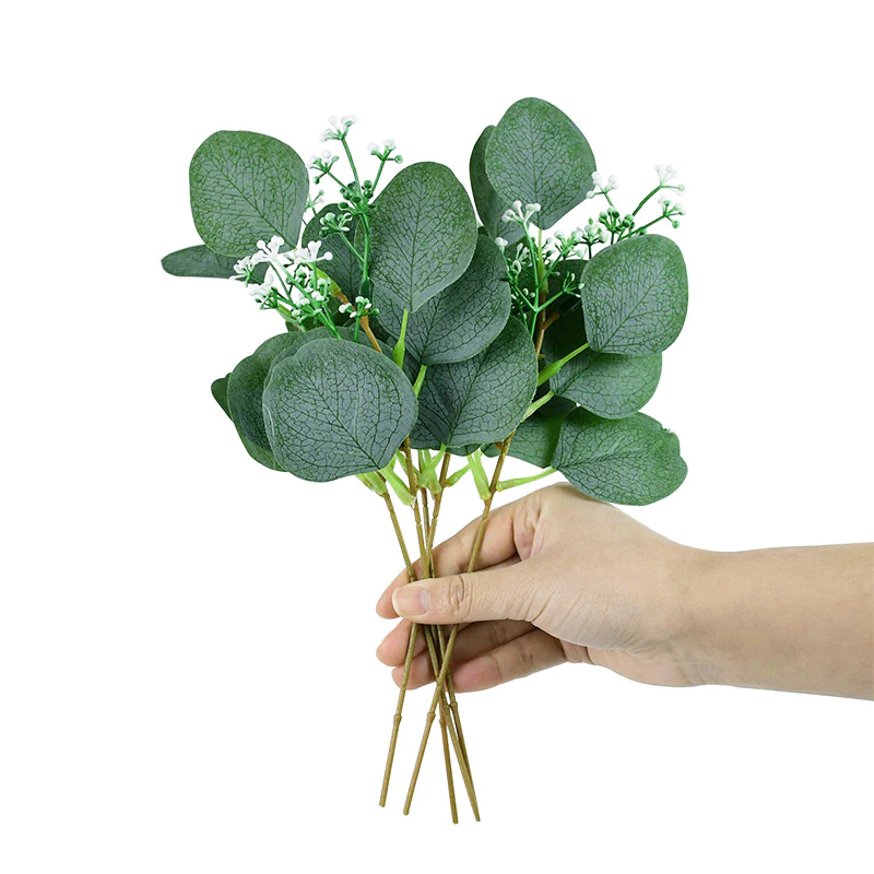 5pcs Artificial Plants Green Eucalyptus Leaves Fake Plant Home Decoration - Image 5