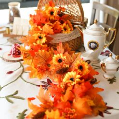 2M Autumn Artificial Maple Leaf Vine Flowers Garland Home Decoration