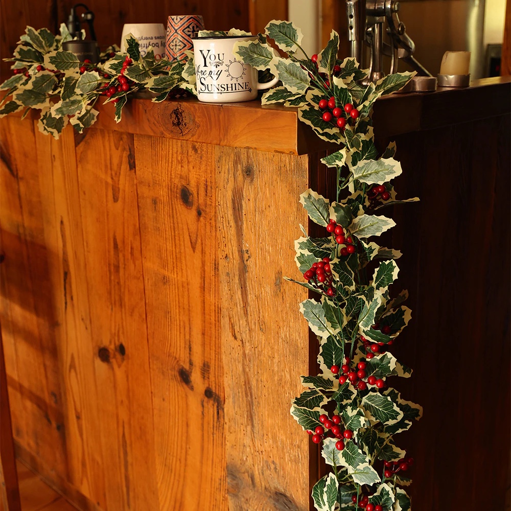 180CM Luxury Artificial Christmas Plants Vine Home Decoration - Image 3