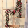 5Pcs 2.55m Fake Rose Vine Artificial Flower Hanging Home Decoration