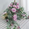 Artificial Rose Rattan Simulation Flower Garland Wall Hanging Home Decoration