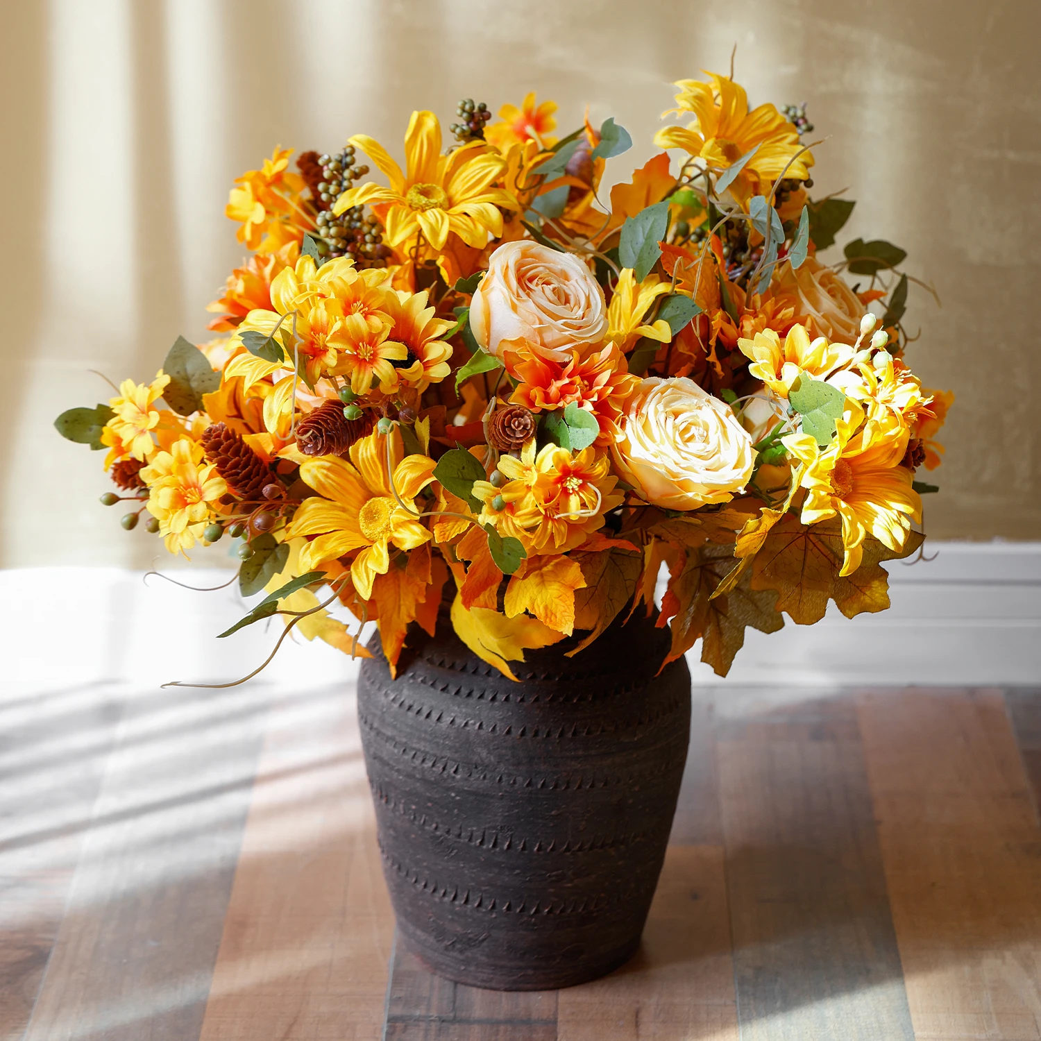 Silk Sunflower Autumn Flowers Artificial Bouquet Fake Home Decoration - Image 2