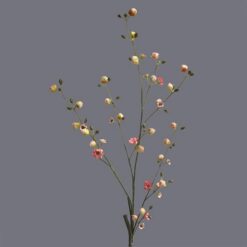 Pastoral Vivid Peach Blossom Bud Branch Tiny Silk Artificial Flowers Home Decoration