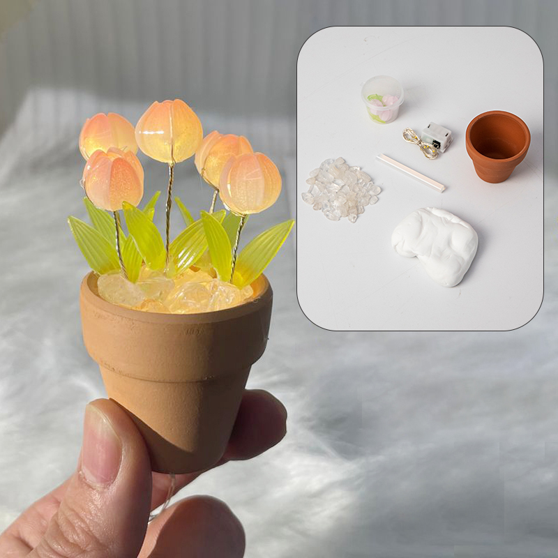 Tulip Handmade Creative Night Lamp Desktop, Set Of 3 - Image 5